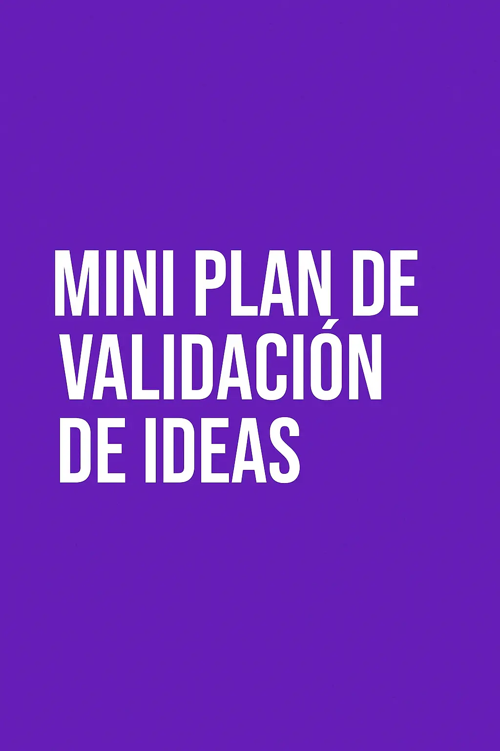 Mini plan de validación 48h